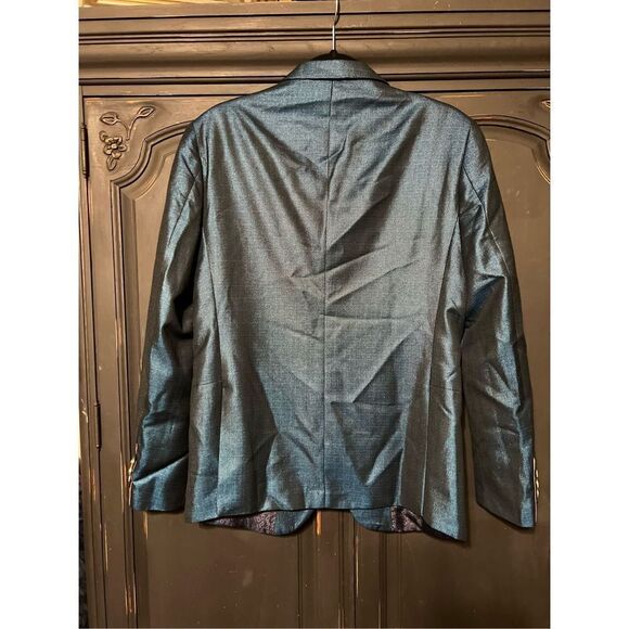 Kowaun Keenly Asian NWT Men's Pride Sports Coat, Blazer Jacket Iridescent Blue - Picture 4 of 8